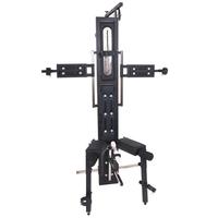 Chaise de bondage réglable robuste, cadre en métal en forme de croix, support rembourré, équipement de retenue BDSM