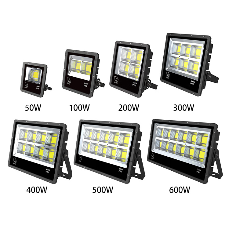 Durable High Power Flood Light Wall Mounting Aluminum Smd Ip66 50w 100w 200w 300w 400w 500w 600w Led Floodlight Outdoor Lamps