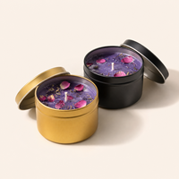 Lilin Aromaterapi Lilin Kedelai Berinfus Kristal dengan Bunga Kering untuk Hadiah Pewangi Rumah, Hadiah Diwali, Ulang Tahun, Hari Valentine