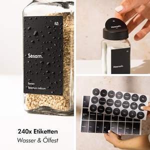 24 bocaux à épices en verre de 120 ml avec couvercles en bambou, bouteilles de rangement pour épices pour support à épices - Product Image 3