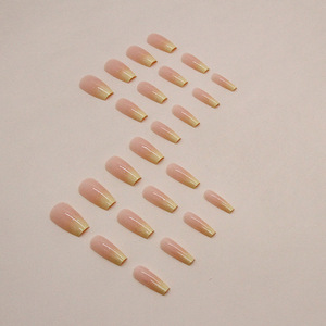Personalizado <span class=keywords><strong>de</strong></span> lujo personalidad bailarina forma gradiente <span class=keywords><strong>amarillo</strong></span> <span class=keywords><strong>uñas</strong></span> cubierta completa arte Artificial acrílico ABS prensa en las <span class=keywords><strong>uñas</strong></span> consejos - Product Image 3