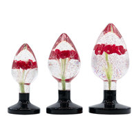 Plug anal en résine transparente avec fleurs séchées pour hommes et femmes, pour dilatation anale, flirt, masturbation, stimulation, jouets sexuels