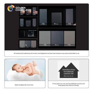 Excimer Soft Touch pannello <span class=keywords><strong>bianco</strong></span> in melamina a prova di umidità impiallacciatura laminata <span class=keywords><strong>MDF</strong></span> porta dell'armadio <span class=keywords><strong>pannelli</strong></span> laccati per uso cucina - Product Image 6