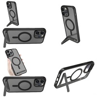 Casing Transparan Magnetik Tahan Lama dengan Penyangga untuk iPhone 15 14 13 12 Plus 11 16 Pro Max 17 Air, Grosir Barang Elektronik