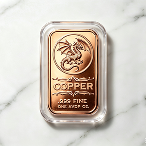 Barra de Cobre Puro de Una Onza (.999) con Diseño de Dragón Volador, Coleccionable Metálico, Decoración, Regalo para Coleccionistas de Monedas - Product Image 4