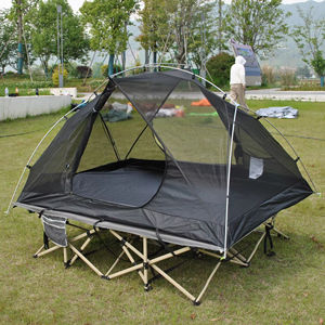Tente de camping ultralégère et respirante à double couche pour 2 personnes, avec lit de camp et équipement de vélo, idéale pour l'été - Product Image 2