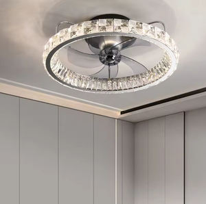 Offre Spéciale d'intérieur concis style lumière moderne hôtel rond luxe caché pales ventilateur de plafond avec lumière - Product Image 4