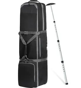 Trọng lượng nhẹ gấp túi golf du lịch bao gồm công suất lớn Golf Bìa mềm Carry xử lý Túi Golf với bánh xe và hỗ trợ Rod