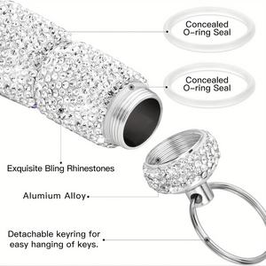 Custodia per pillole portapillole portapillole portatile portatile con strass impermeabile piccolo portapillole portachiavi - Product Image 5