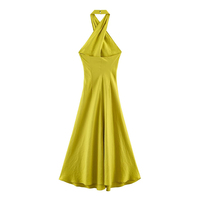 Robe Midi Chic et Tendance pour Femme PB&ZA Été 2026 – Nouvelle Collection, Sans Manches, Couleur Unie, Col Halter, Élégante, Simple, Dos Nu