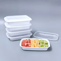 Boîtes bento rectangulaires en PP - Boîtes de rangement en plastique jetables pour micro-ondes, emballages à emporter personnalisés avec impression numérique