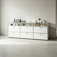 Armoire en acier thermolaqué avec tiroir à porte battante pour chambre à coucher, bar à domicile, appartement et intérieurs d'hôtels modernes