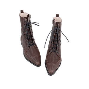 CHOOZII חורף חדש אוסף גבירותיי נעלי נשים מלוטש צורת בציר שעוות עור מגפי עם פרט מבטא - Product Image 5