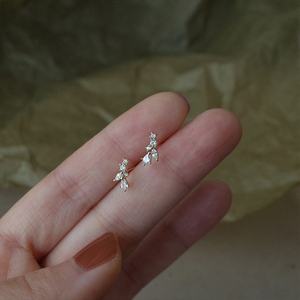 Aretes de Plata de Ley S925 con Diseño de Hoja CANNER para Mujer, Lujo Ligero, Circonita 5A, Aretes Vintage de Oro de 18K con Circonita Cúbica - Product Image 6