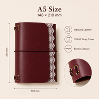 Carnet de notes A5 en cuir PU personnalisé, couverture souple, avec cordon élastique, pages rechargeables, logo, cadeau, fournisseur en gros