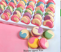 Décoration de gâteau colorée pour grossistes : Macarons comestibles en forme de fleur, rouge, rose, multicolores
