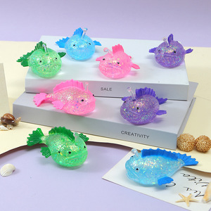 Anti-electric Shock Shark Squeeze Toy Maltose Gold Powder Simulated Small Shark PU & Silicone TPR <b>Material</b> for Adults - Product Image 2
