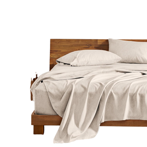 Ensemble de draps 4 pièces en microfibre couleur unie 100TC, style simple, toutes saisons, doux et confortable, technique de tissage - Product Image 1