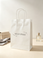 Sac shopping en papier personnalisé imprimé, sac fourre-tout cadeau de marque pour les confiseries et les pâtisseries