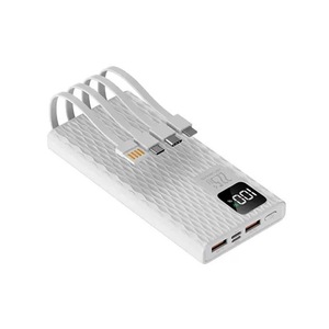 PD 22.5W Fast Charging 10000mah Promotion Power Bank With Built-in 4 Cables Digital Display Portable Charger