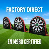 Jeu de fléchettes gonflables de qualité commerciale EN14960, 5 mètres de diamètre, cible de football avec balles Velcro, idéal pour la location événementielle et les entreprises 3