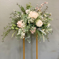 Orchidée Phalaenopsis rose 50 cm au toucher réel intemporel, fournitures de décoration de mariage, boule de fleurs MoKtong couleur champagne pour table de gâteau