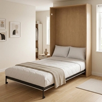 Lit mural Murphy avec armoire, lit escamotable mural, cadre en acier, panneau gain de place, mobilier de chambre