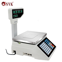 Balance de pesage à code-barres NVK TM-A20b 15 kg avec impression d'étiquettes, capacité 10 000 PLU, pour supermarchés et magasins de proximité