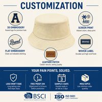 Chapeau Bob en Toile de Coton Personnalisable avec Logo, Respirant, à Large Bord, pour l'Été, la Plage et la Pêche, Unisexe, Pliable, Broderie, Vente en Gros, OEM