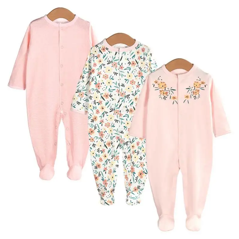 Spring 3 pieces sets infant overalls boys child clothing baby girls jumpsuits newborn bodysuits clothes