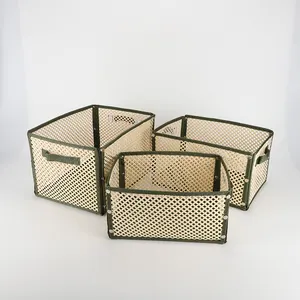 Large Size Canvas Storage Bin Box Foldable Kids Baby Cloth Storage Basket With Handle