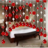 Rideau suspendu en perles de verre cristal motif rose pour la décoration Feng Shui du salon, de la chambre, de la porte ou de l'arche, fabriqué en Chine
