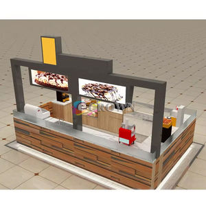Bar Kiosk Coffee Bakery Snack Display Mall Kiosk Design Retail Store Cafe Kiosk Design Bread Cabinet <strong>Pl</strong> Cafe showcase Stand OEM - Product Image 4