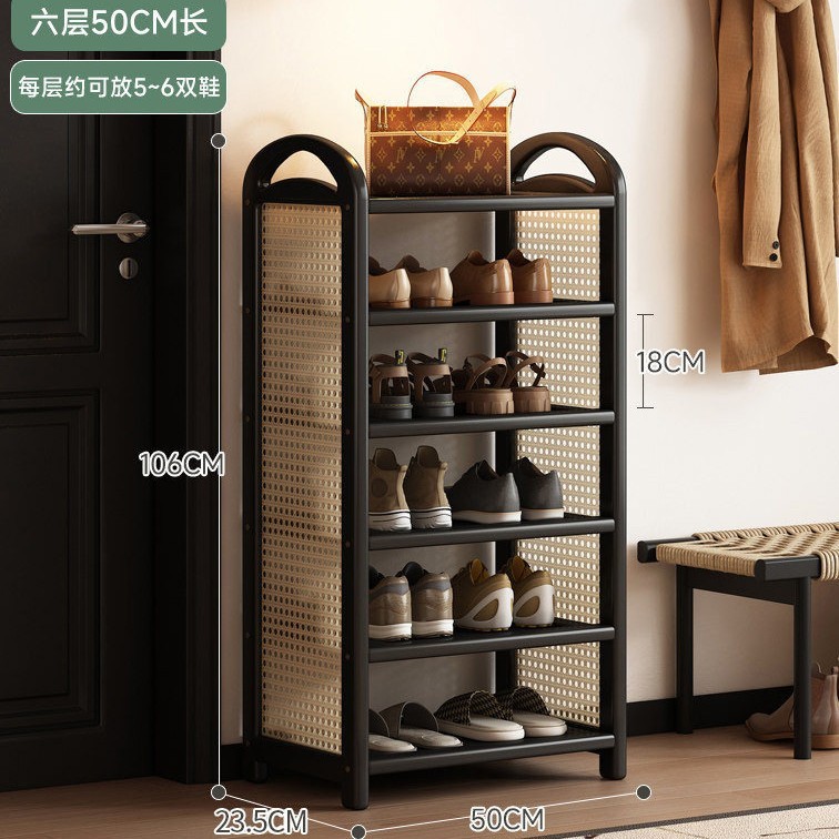 Dark carbon black [6-50mm long] Exquisite rattan woven round handle