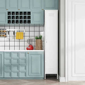 Armoire Moderne Convertible à Porte Unique en Acier Inoxydable, Meuble de Chambre en Métal 1 Pièce pour Rangement de Vêtements, Idéal Hôtels et Centres Commerciaux - Product Image 3