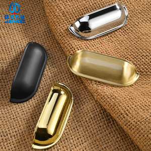 Jiehao Drawer Handles Half Dumpling Shape Brass French Style Durable Cabinet Hardware - Product Image 2