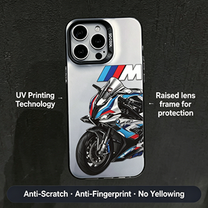 <span class=keywords><strong>Coque</strong></span> de protection fine antichoc et anti-rayures motif <span class=keywords><strong>moto</strong></span> de course bleu et rouge pour <span class=keywords><strong>iPhone</strong></span> 17/15 Pro Max & Plus Series - Product Image 2