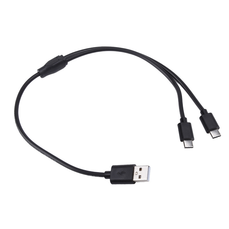 Black - USB A to dual Type C