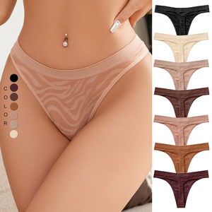 Vendita calda da donna morbida slip senza traccia T-back alto elasticizzato Plus Size a vita bassa perizoma con perizoma senza cuciture biancheria intima da donna - Product Image 2