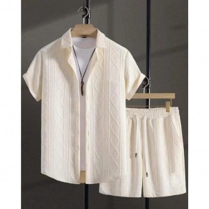 Chemises à manches courtes pour hommes avec shorts Ensembles de deux pièces pour hommes Tenues décontractées pour hommes 2 pièces - Product Image 2