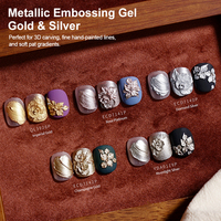 Hochwertiges 5g Metallic-Prägegel für 3D-Nagelkunst, Chrom-Spiegel-Metallmalerei, Skulptur-Gel-Lack, UV-LED-Modelliergel