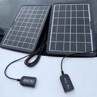 Panel Surya Mono 8W Tingkat Konversi Tinggi All in One dengan Kabel Pengisian Daya USB 5 in 1 untuk Berkemah, Mendaki, dan Pengisian Darurat