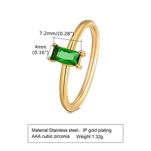 Hot Selling 18K Gold PVD Plated <b>Crystal</b> Zircon <b>Rings</b> Engagement Diamond <b>Ring</b> Stainless Steel <b>Ring</b> Fashion Jewelry Women - Product Image 5