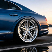 Nouvelles jantes forgées multi-rayons 2 pièces sur mesure, finition argentée polie, 5 trous, compatibles Porsche Audi, en alliage d'aluminium pour véhicules de tourisme