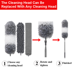 Kit de 4 plumas de microfibra telescópicas ligeras para limpiar ventiladores de techo en el hogar - Product Image 3