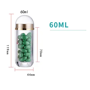 Gezondheidsproductfles Transparante Kogelvorm Medicijntablet Vitamine Medicinale Capsule Vaste Plastic Pillenfles