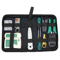Kit d'Outils Réseau Portable Professionnel FEO pour Maintenance Informatique Ethernet Testeur de Câbles LAN Pince à Sertir Coupe-Câbles Ensemble de Réparation avec Sac