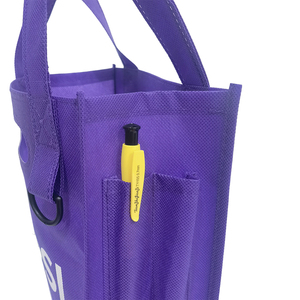 <span class=keywords><strong>Sac</strong></span> à stylo latéral recyclé pour <span class=keywords><strong>bibliothèque</strong></span> scolaire avec logo <span class=keywords><strong>personnalisé</strong></span> <span class=keywords><strong>Sac</strong></span> fourre-tout à double poignée violet <span class=keywords><strong>sac</strong></span> plat non tissé - Product Image 3
