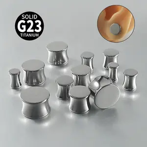 Surgical Steel Piercings Jewelry G23 Titanium Ear Tunnel Expander Stretcher Ear Plugs Lobe Earrings