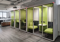 Cabine insonorisée mobile pour une ou deux personnes, bureau ouvert, pod de réunion insonorisé, pod de travail acoustique pour la confidentialité des conversations
